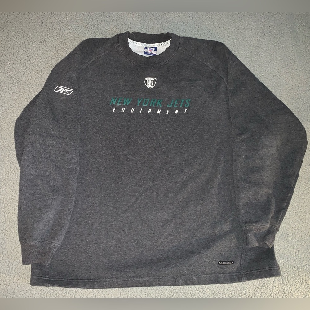 Vintage Rare NFL New York Jets Football Reebok Team Equipment Sweatshirt
